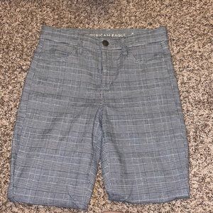 Grey Plaid American Eagle High Rise Jeggings